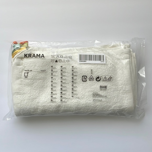 IKEA KRAMA Washcloth, white 12x12 " - Picture 14 of 15